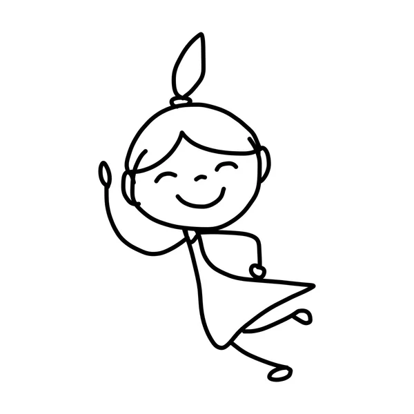 手绘图快乐的孩子 — 图库矢量图片