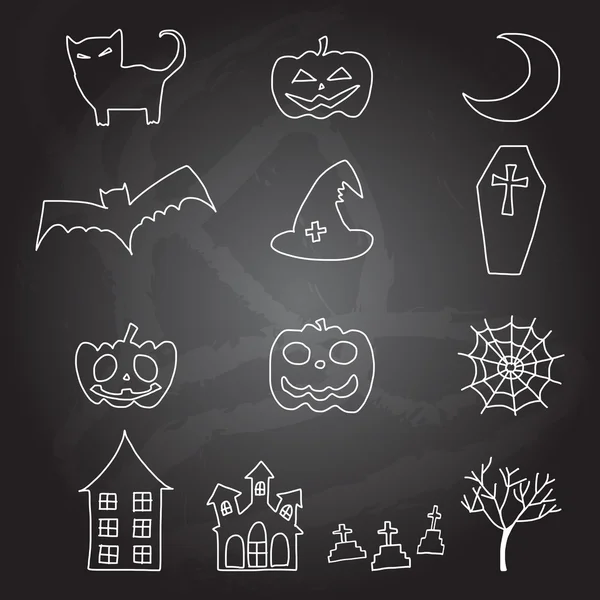 Dessin animé halloween doodle élément — Image vectorielle