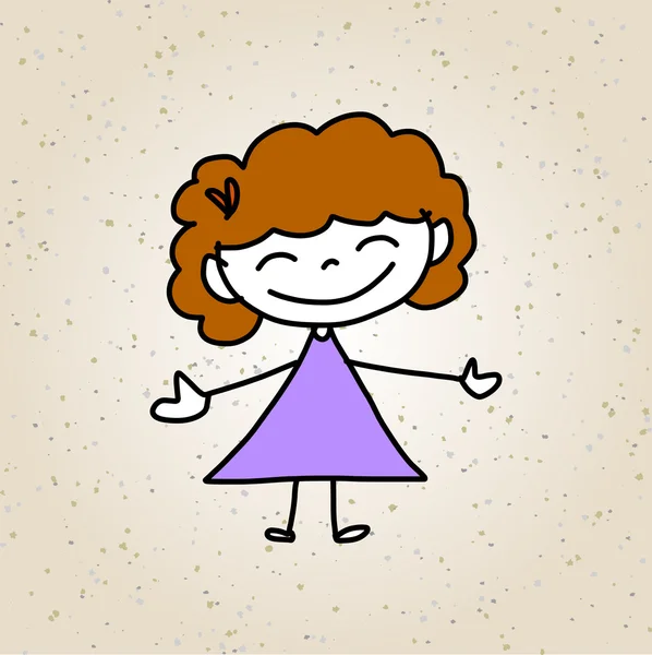 Handzeichnung Cartoon abstrakte glückliche Kinder — Stockvektor