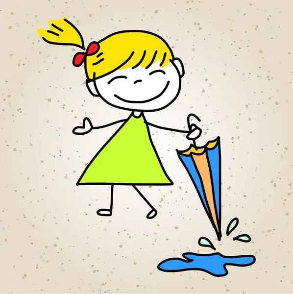 Ручной рисунок мультфильма абстрактные счастливые дети — стоковый вектор