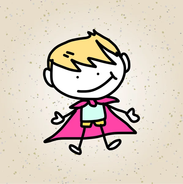 Mano disegno cartone animato astratto bambini felici — Vettoriale Stock
