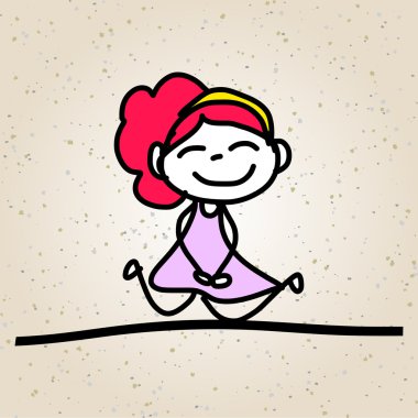 El çizimi karikatür mutlu çocuklar