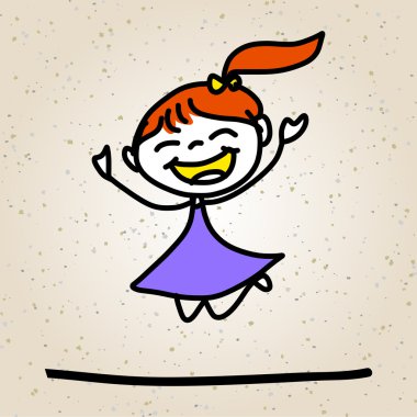 El çizimi karikatür mutlu çocuklar