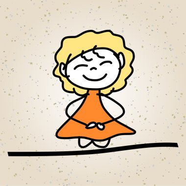 El çizimi karikatür mutlu çocuklar