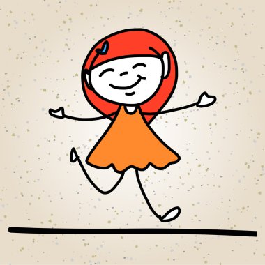 El çizimi karikatür mutlu çocuklar