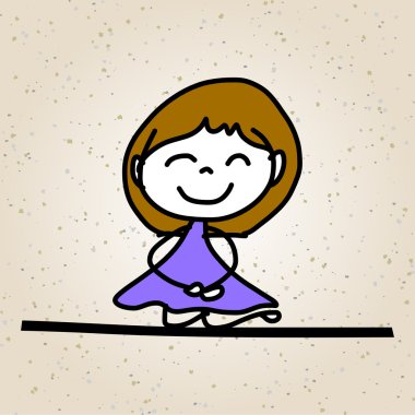 El çizimi karikatür mutlu çocuklar
