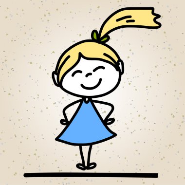 El çizimi karikatür mutlu çocuklar