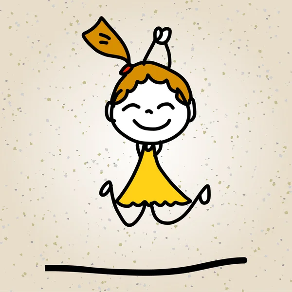 Mão desenho abstrato desenhos animados crianças felizes — Vetor de Stock