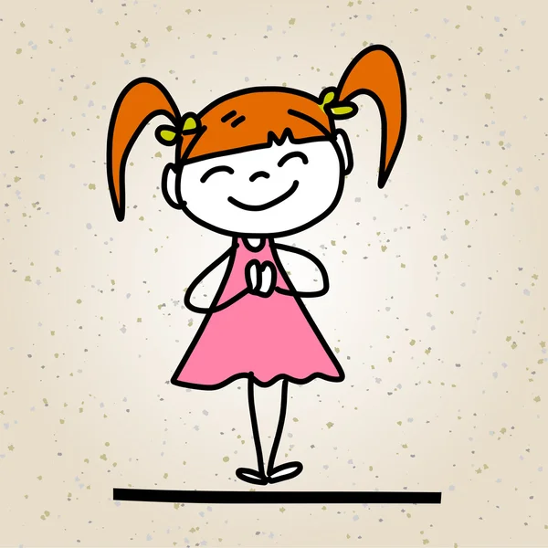 El çizimi karikatür mutlu çocuklar