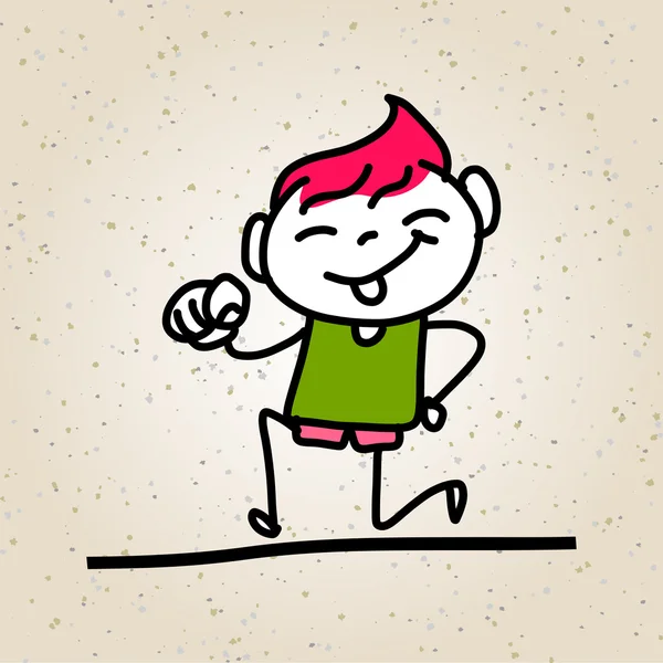 Handzeichnung abstrakte Karikatur glückliche Kinder — Stockvektor