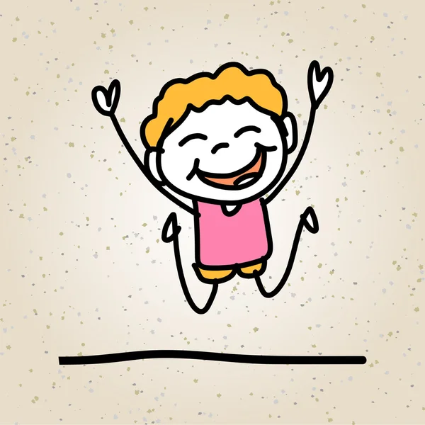 Mão desenho abstrato desenhos animados crianças felizes —  Vetores de Stock