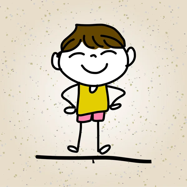 手描きの抽象漫画幸せな子供 — ストックベクタ