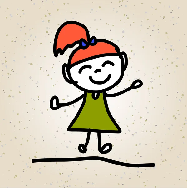 El çizimi karikatür mutlu çocuklar — Stok Vektör