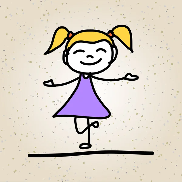 Personaje de dibujos animados abstracto niño feliz — Vector de stock