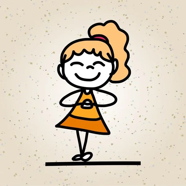 Desenhos animados personagem criança feliz abstrata — Vetor de Stock