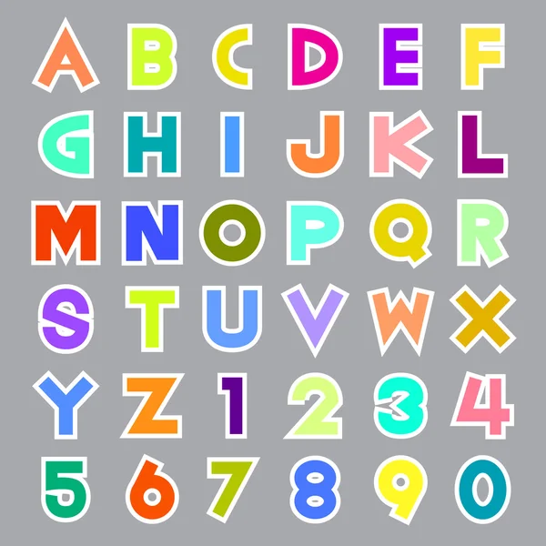 Colorful alphabet illustration — Stock Vector