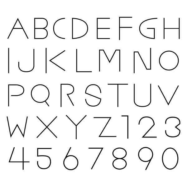 알파벳 글꼴 및 숫자 — 스톡 벡터