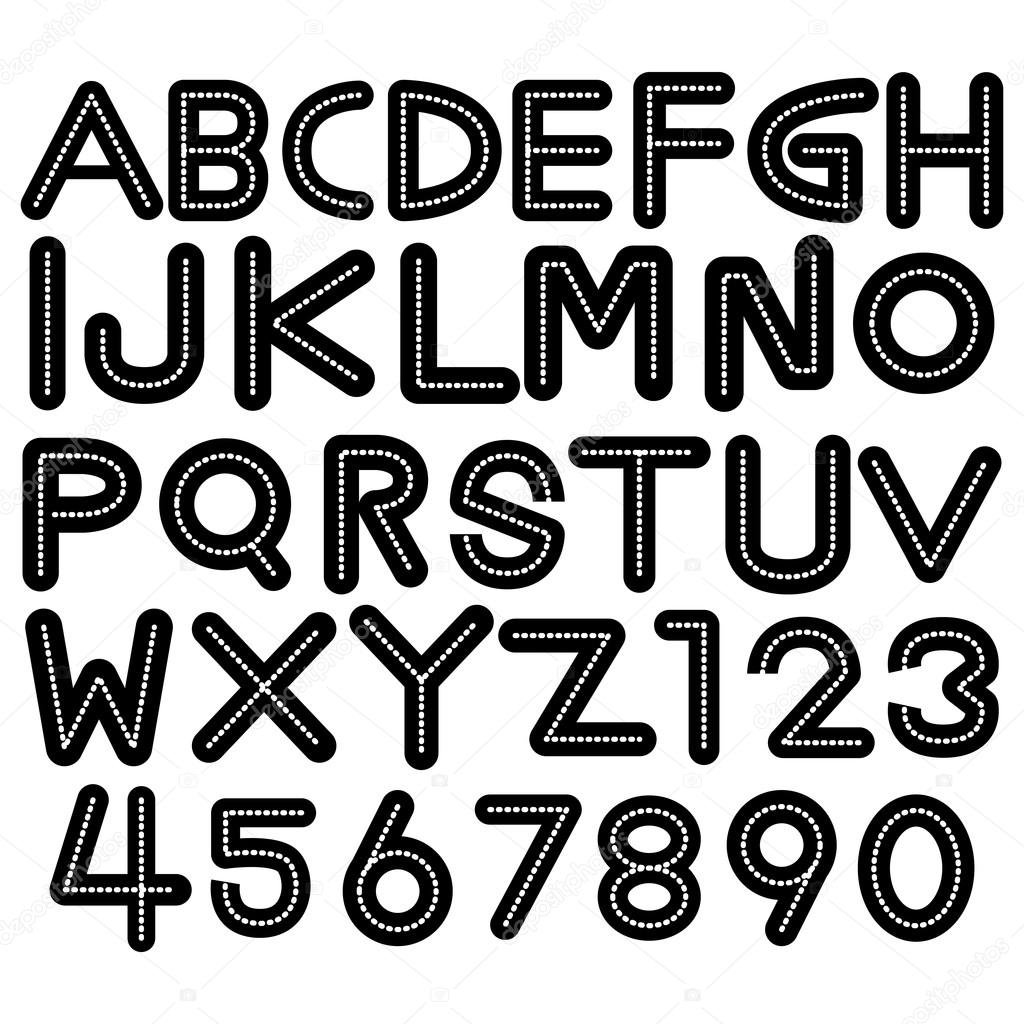 Download Alphabet Fonts And Numbers Vector Image By C Atthameeni Vector Stock 62754481