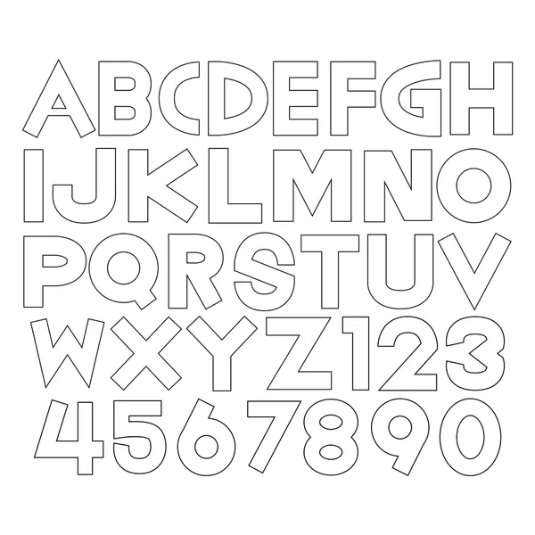 Fuentes y números del alfabeto — Archivo Imágenes Vectoriales