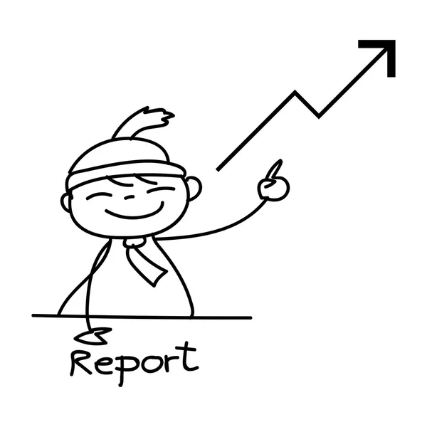 Desenho à mão conceito de negócio dos desenhos animados — Vetor de Stock