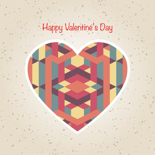 Abstract valentine's day retro geometric pattern — Stock Vector