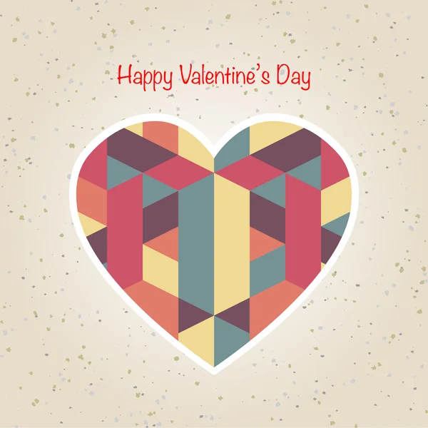 Día de San Valentín abstracto patrón geométrico retro — Vector de stock