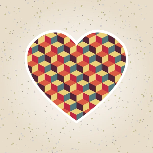 Abstracte Valentijnsdag retro geometrische patroon — Stockvector