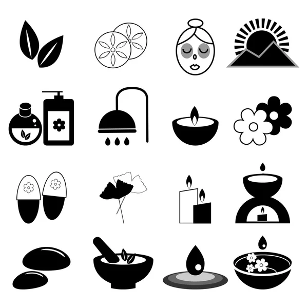Conjunto de ícones de spa e massagem — Vetor de Stock