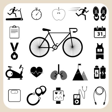 web tasarımı için sağlık ve fitness Icons set