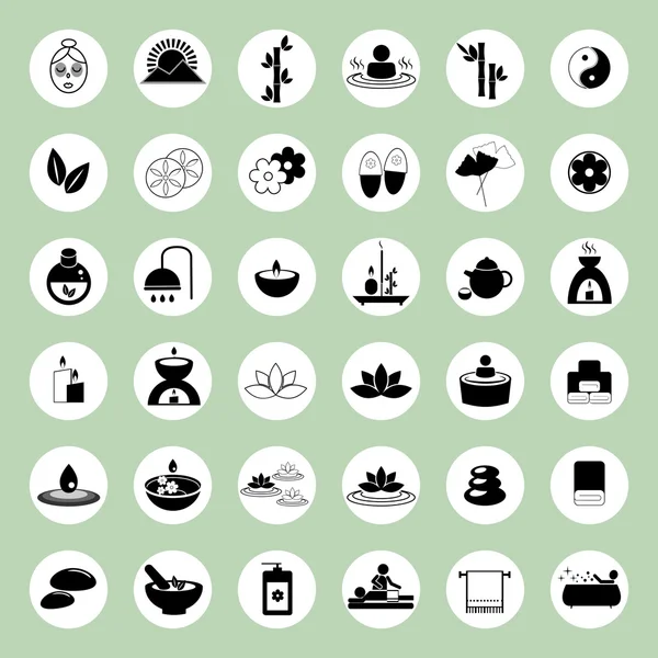 Set of spa and massage icons — Stock Vector