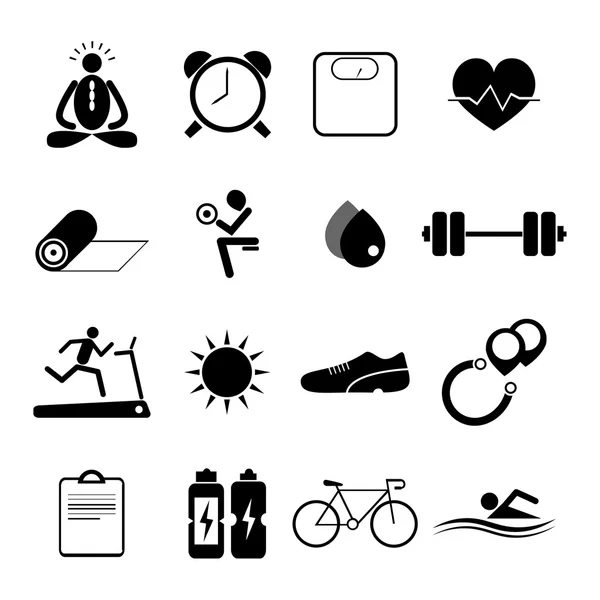 Conjunto de iconos de salud y fitness para el diseño web — Archivo Imágenes Vectoriales