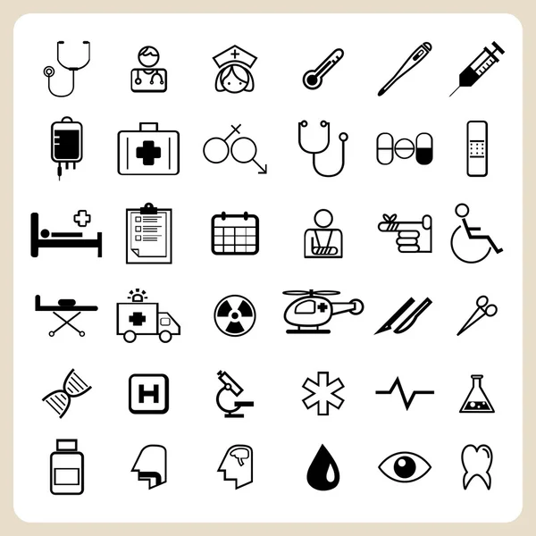 Iconos médicos conjunto ilustración — Vector de stock