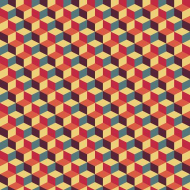 retro soyut geometrik desen