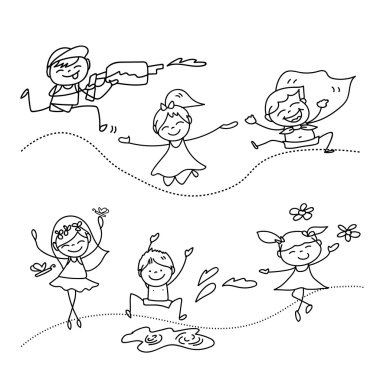 çizgi film karakteri mutlu çocuklar