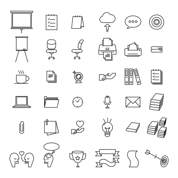 Conjunto de iconos de línea de oficina — Archivo Imágenes Vectoriales