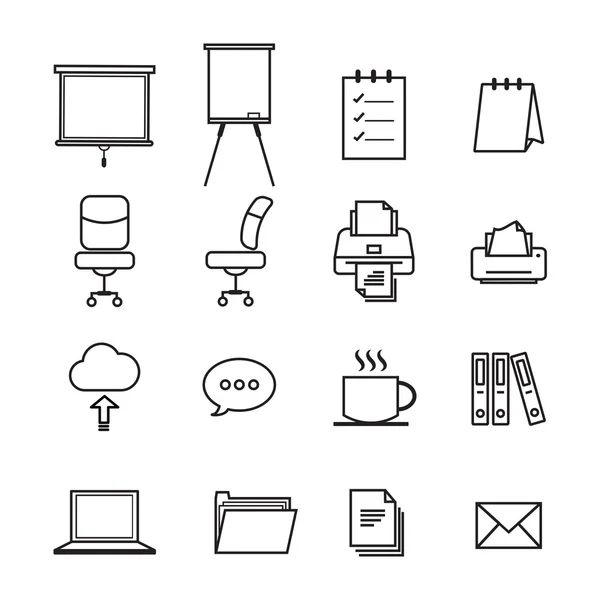 Set of office line icons — Stock Vector