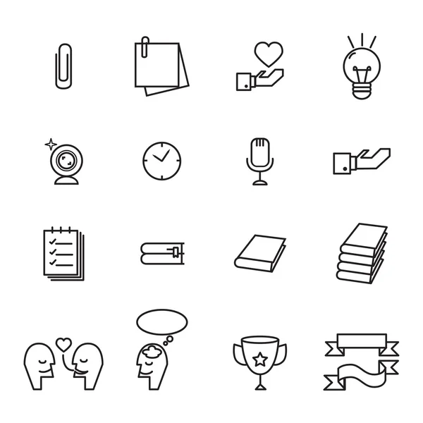 Conjunto de ícones de linha de escritório — Vetor de Stock