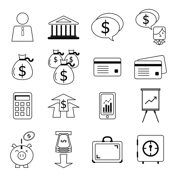 Set of financial line icons — Stock Vector