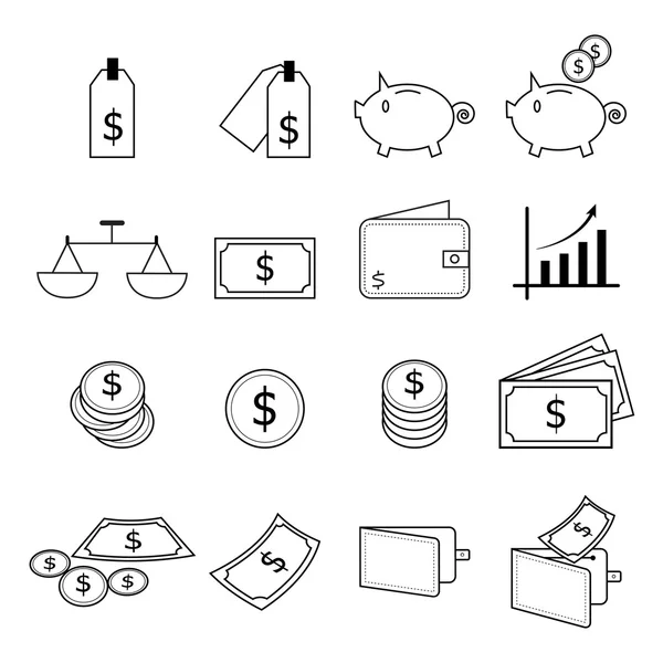 Set of financial line icons — Stock Vector