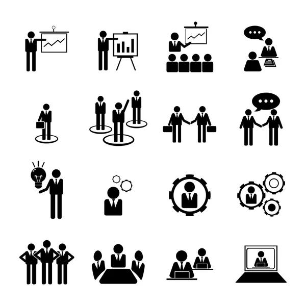 Conjunto de ícones de negócios, gestão e recursos humanos —  Vetores de Stock