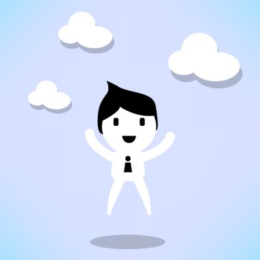 karikatür kavramı mutlu işadamı