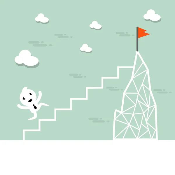 Businessman climb up the ladder — Stock Vector