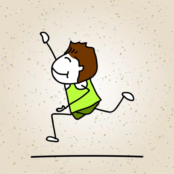 Chico feliz corriendo — Vector de stock