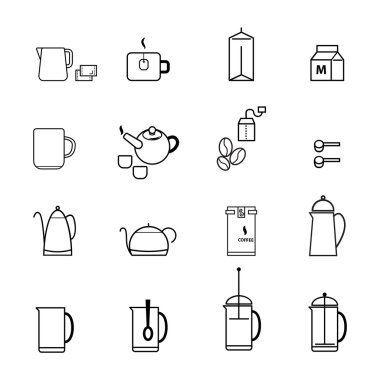 Kahve ve çay ikonları