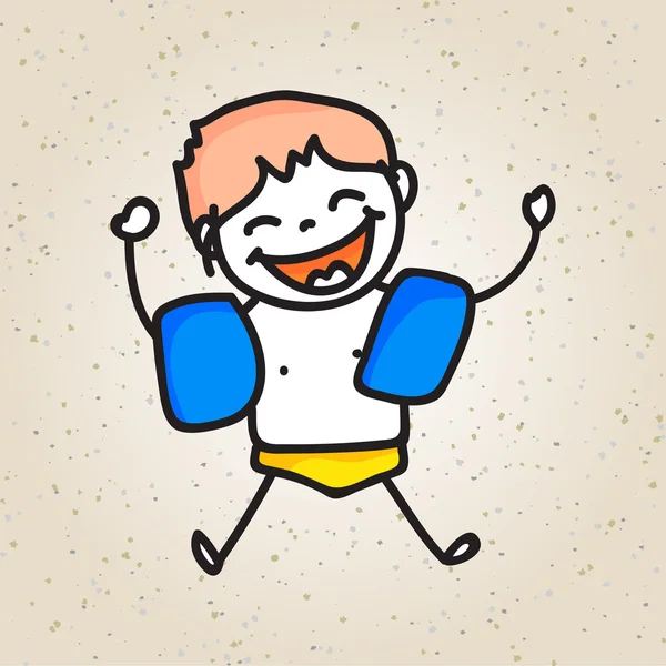 Bambino cartone animato in costume da bagno — Vettoriale Stock