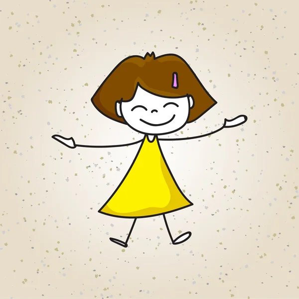 Desen de mână copii fericiți — Vector de stoc