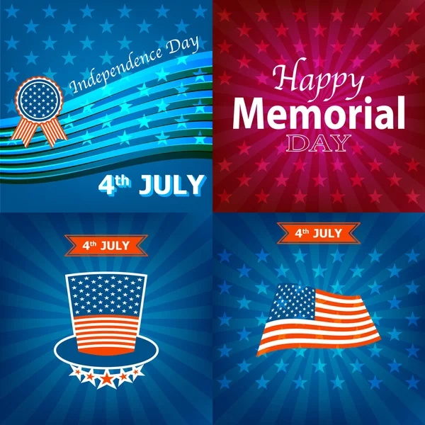 Happy Memorial Day badges and labels — Stockový vektor
