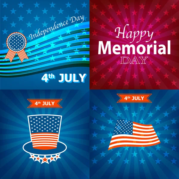 Happy Memorial Day badges and labels — стоковий вектор