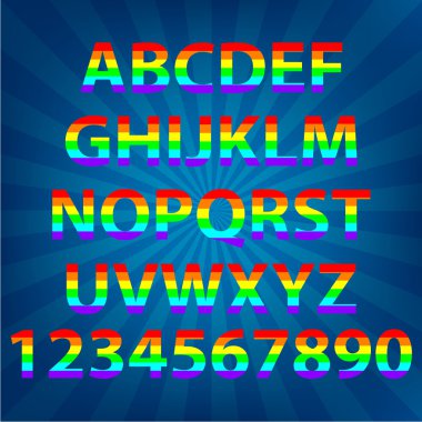 Colorful alphabet celebrate pride typography