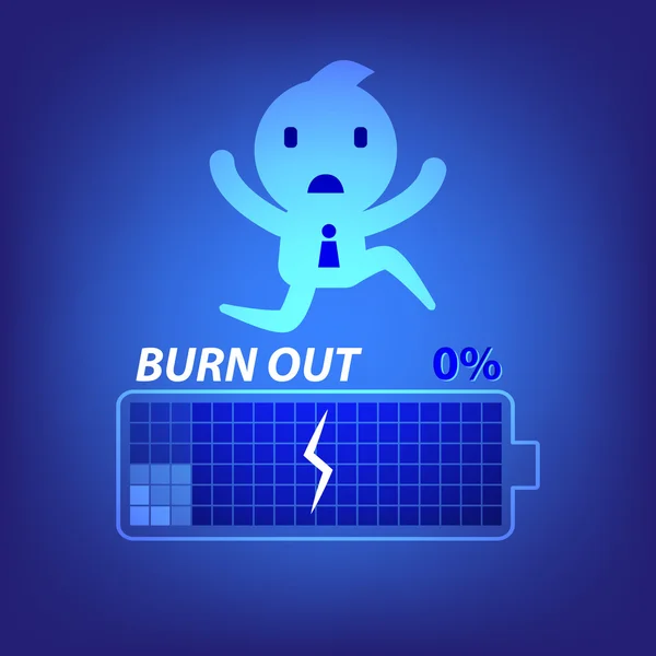 Business burn out concept illustration — Stockvector